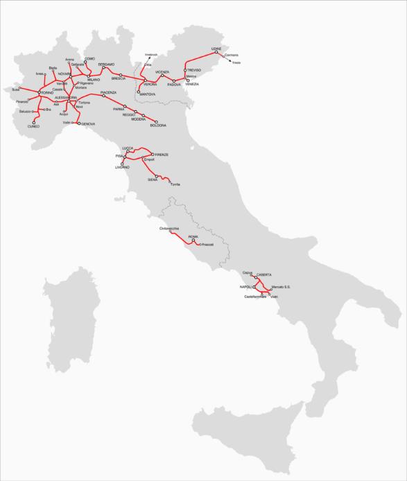 Le ferrovie italiane nel 1861